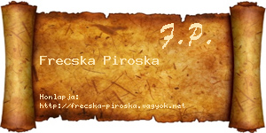 Frecska Piroska névjegykártya